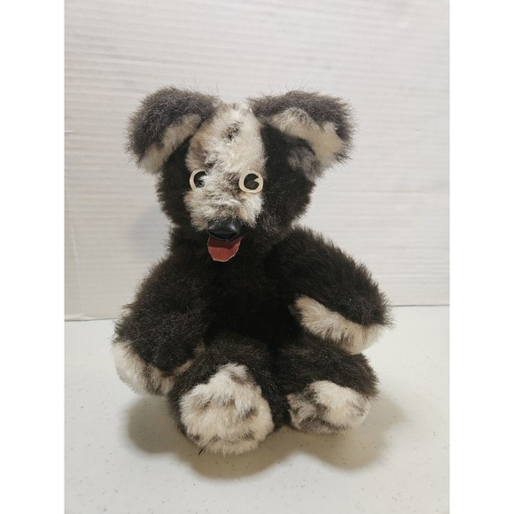 Vintage Antique Stuffed Teddy Bear With Leather Nose Eyes Mouth Jointed